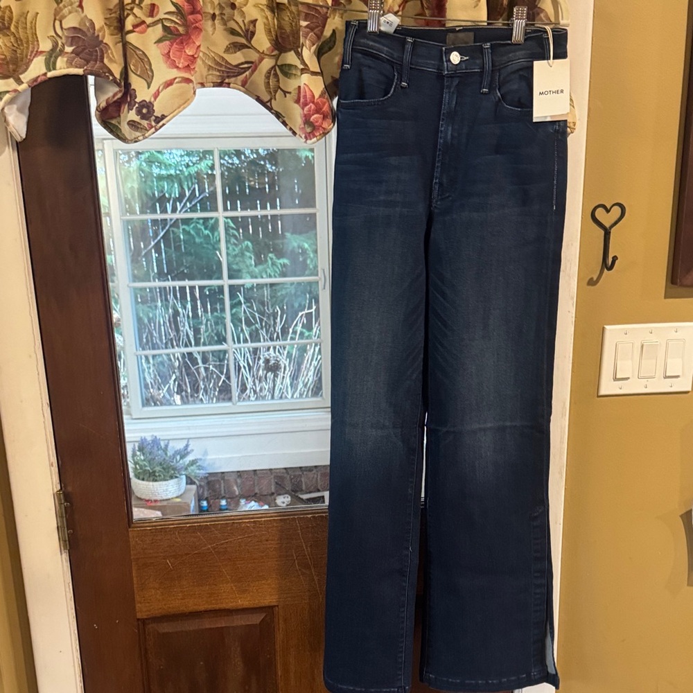 MOTHER Women's Dark Blue Wide Leg Jeans